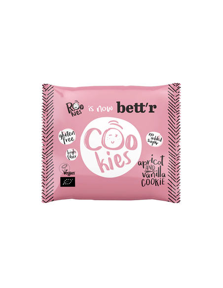 Ciastko z morelą i wanilią bez dodatku cukrów bezglutenowe BIO - 40g - Bettr