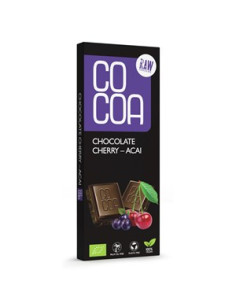 Czekolada surowa wiśnia - acai Bio  - 40g - Cocoa