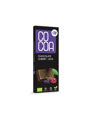 Czekolada surowa wiśnia - acai Bio  - 40g - Cocoa