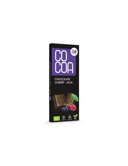 Czekolada surowa wiśnia - acai Bio  - 40g - Cocoa