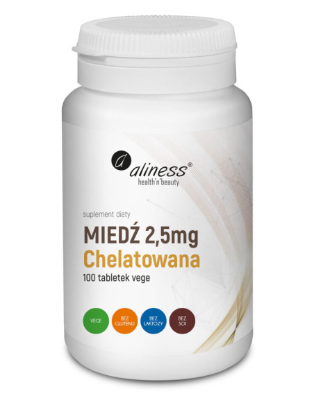 Miedź chelatowana 2,5mg - 100tab - Aliness