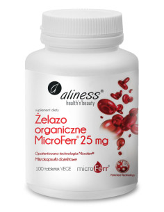Żelazo organiczne MicroFerr 25mg - 100tab - Aliness