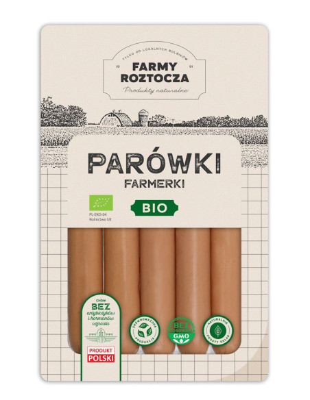 PARÓWKI FARMERKI BIO 250 g - FARMY ROZTOCZA (NA ZAMÓWIENIE)