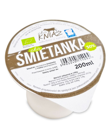 ŚMIETANKA 30 % BIO 200 ml - EKO KNIAŹ (NA ZAMÓWIENIE)