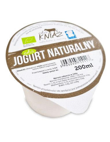 JOGURT NATURALNY 1,3 % BIO 200 ml - EKO KNIAŹ (NA ZAMÓWIENIE)