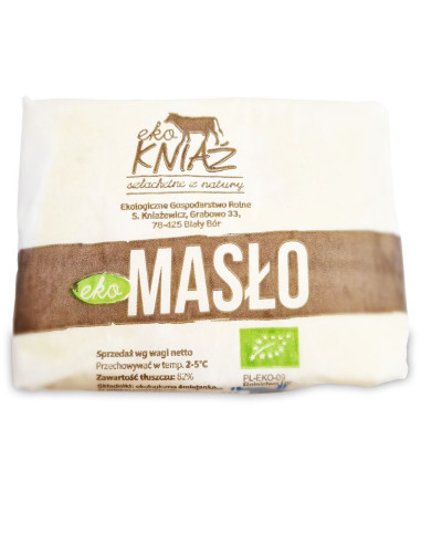 MASŁO KOSTKA (82 % TŁUSZCZU) BIO (około 0,30 kg) -  EKO KNIAŹ (NA ZAMÓWIENIE)