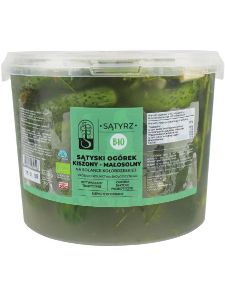 OGÓRKI MAŁOSOLNE SĄTYSKIE BIO 3,4 kg (1,7 kg) (WIADERKO) - SĄTYRZ