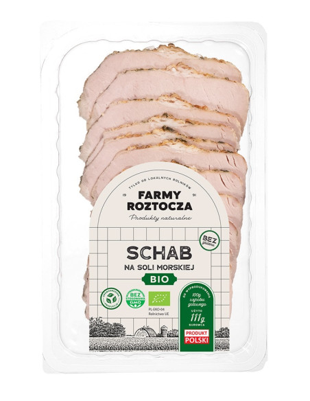 SCHAB NA SOLI MORSKIEJ PLASTRY BIO 100 g -  FARMY ROZTOCZA (NA ZAMÓWIENIE)