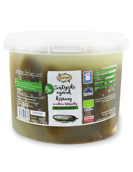 OGÓRKI KISZONE SĄTYSKIE BIO 3,4 kg (1,7 kg) (WIADERKO) - SĄTYRZ