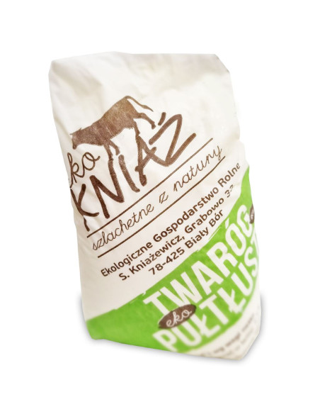 TWARÓG PÓŁTŁUSTY BIO (około 0,30 kg) - EKO KNIAŹ (NA ZAMÓWIENIE)