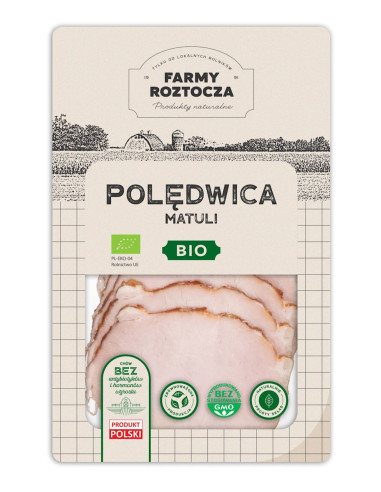 POLĘDWICA MATULI PLASTRY BIO 100 g - FARMY ROZTOCZA (NA ZAMÓWIENIE)