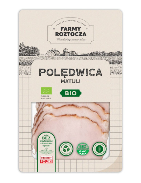 POLĘDWICA MATULI PLASTRY BIO 100 g - FARMY ROZTOCZA (NA ZAMÓWIENIE)