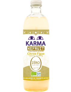 NAPÓJ PROBIOTYCZNY KEFRUIT FIGA - CYTRYNA BEZ CUKRU FAIR FOR LIFE BIO 750 ml - KARMA KOMBUCHA