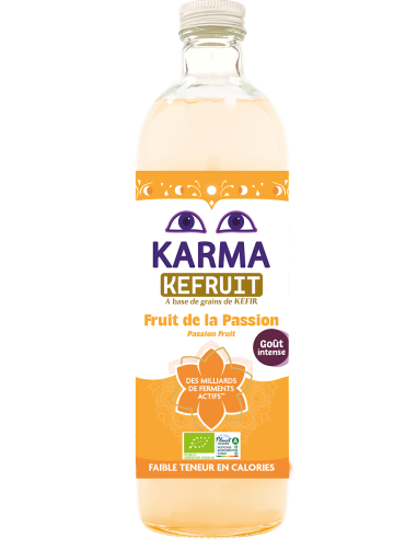 NAPÓJ PROBIOTYCZNY KEFRUIT MARAKUJA FAIR FOR LIFE BIO 750 ml - KARMA KOMBUCHA