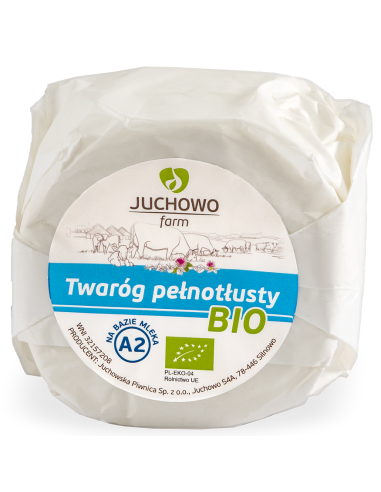 TWARÓG TŁUSTY Z MLEKA A2 BIO (około 0,40 kg) - JUCHOWO (NA ZAMÓWIENIE)