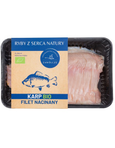 KARP ŚWIEŻY FILET NACINANY BIO (około 0,50 kg) (TACKA) - GOSPODARSTWO RYBACKIE ZAWÓLCZE (NA ZAMÓWIENIE)