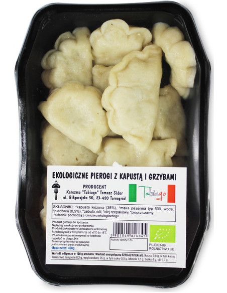 PIEROGI Z KAPUSTĄ I GRZYBAMI BIO 400 g - KARCZMA TABIAGO (NA ZAMÓWIENIE)