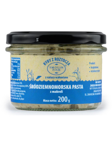 PASTA Z MAKRELI WĘDZONEJ ŚRÓDZIEMNOMORSKA BEZGLUTENOWA 200 g - SMOLIN FISH (NA ZAMÓWIENIE)