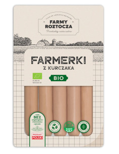 PARÓWKI FARMERKI Z KURCZAKA BIO 250 g - FARMY ROZTOCZA (NA ZAMÓWIENIE)