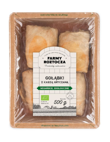 GOŁĄBKI WEGAŃSKIE Z KASZĄ GRYCZANĄ BIO 500 g - FARMY ROZTOCZA (NA ZAMÓWIENIE)