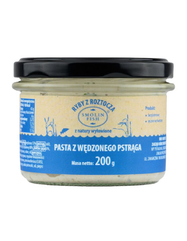 PASTA Z PSTRĄGA WĘDZONEGO BEZGLUTENOWA 200 g - SMOLIN FISH (NA ZAMÓWIENIE)