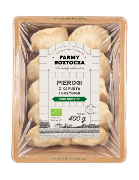 PIEROGI Z KAPUSTĄ I GRZYBAMI BIO 400 g - FARMY ROZTOCZA (NA ZAMÓWIENIE)