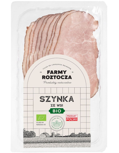 SZYNKA ZE WSI PLASTRY BIO 100 g - FARMY ROZTOCZA (NA ZAMÓWIENIE)