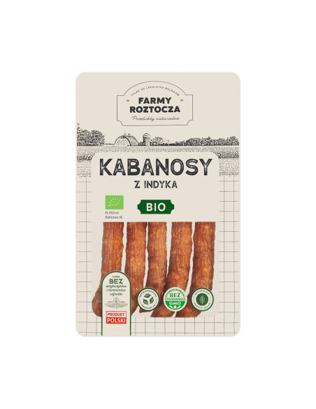 KABANOSY Z INDYKA BIO 150 g - FARMY  ROZTOCZA (NA ZAMÓWIENIE)