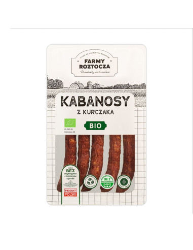 KABANOSY Z KURCZAKA BIO 150 g - FARMY  ROZTOCZA (NA ZAMÓWIENIE)