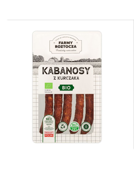 KABANOSY Z KURCZAKA BIO 150 g - FARMY  ROZTOCZA (NA ZAMÓWIENIE)