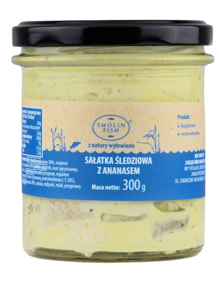 SAŁATKA ŚLEDZIOWA Z ANANASEM 300 g - SMOLIN FISH (NA ZAMÓWIENIE)