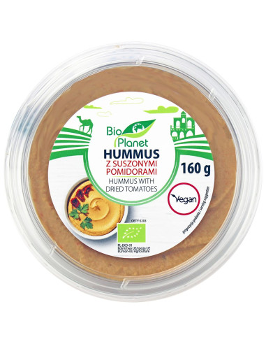 HUMMUS Z SUSZONYMI POMIDORAMI BIO 160 g - BIO PLANET
