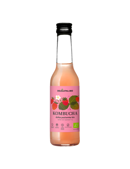 KOMBUCHA O SMAKU DZIKIEJ POZIOMKI BIO 270 ml - DELIKATNA