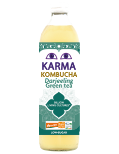KOMBUCHA HERBATA ZIELONA DARJEELING NISKA ZAWARTOŚĆ CUKRÓW FAIR FOR LIFE DEMETER BIO 500 ml - KARMA KOMBUCHA