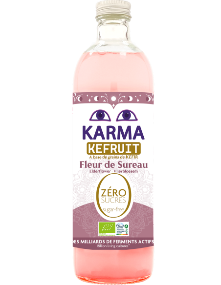 NAPÓJ PROBIOTYCZNY KEFRUIT KWIAT CZARNEGO BZU BEZ CUKRU FAIR FOR LIFE BIO 750 ml - KARMA KOMBUCHA