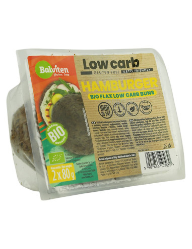 BUŁKI HAMBURGEROWE LNIANE KETO BEZGLUTENOWE BIO (2 szt.) 160 g - BALVITEN