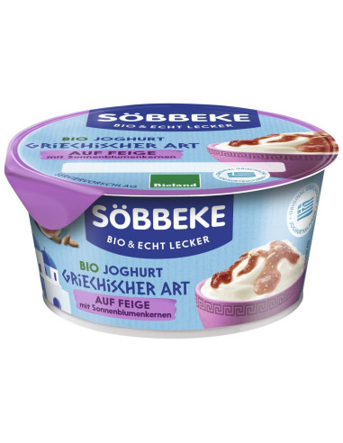 JOGURT TYPU GRECKIEGO Z FIGAMI I SŁONECZNIKIEM BIO 150 g - SOBBEKE
