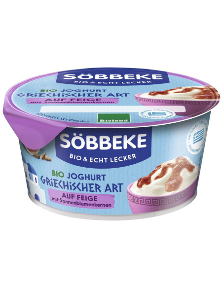 JOGURT TYPU GRECKIEGO Z FIGAMI I SŁONECZNIKIEM BIO 150 g - SOBBEKE