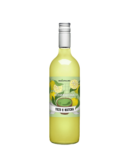 KOMBUCHA YUZU I MATCHA BIO 750 ml - DELIKATNA