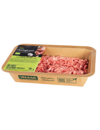 MIĘSO MIELONE WIEPRZOWO - WOŁOWE SUROWE BIO 300 g - WASĄG (NA ZAMÓWIENIE)