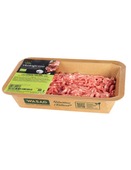 MIĘSO MIELONE WIEPRZOWO - WOŁOWE SUROWE BIO 300 g - WASĄG (NA ZAMÓWIENIE)