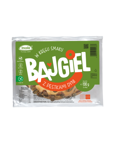 BAJGLE Z PESTKAMI DYNI BEZGLUTENOWE (2 szt.) 190 g - INCOLA
