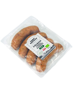 KIEŁBASA DROBIOWA Z CZOSNKIEM NIEDŹWIEDZIM BIO (około 0,40 kg) - FARMY ROZTOCZA (NA ZAMÓWIENIE)
