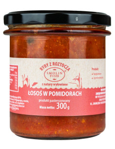 ŁOSOŚ W POMIDORACH BEZGLUTENOWY 300 g - SMOLIN FISH (NA ZAMÓWIENIE)