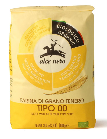 MĄKA PSZENNA TYP "00"  DO SŁODKICH WYPIEKÓW BIO 1 kg - ALCE NERO