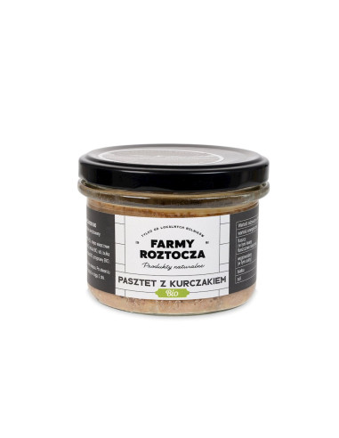 PASZTET DROBIOWO - WIEPRZOWY BIO 180 g (SŁOIK) - FARMY ROZTOCZA