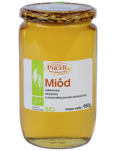 MIÓD AKACJOWY  BIO 950 g - PASIEKA PUCER