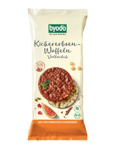 WAFLE Z CIECIERZYCY Z MLECZNĄ CZEKOLADĄ BEZGLUTENOWE BIO 65 g - BYODO