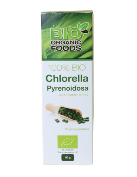 CHLORELLA PYRENOIDOSA BIO (250 mg) 320 TABLETEK - BIO ORGANIC FOODS