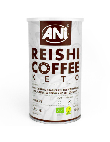 KAWA ROZPUSZCZALNA ARABICA Z REISHI KETO BIO 100 g - ANI